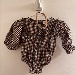 Amazon Brown Checkered Kids One Piece